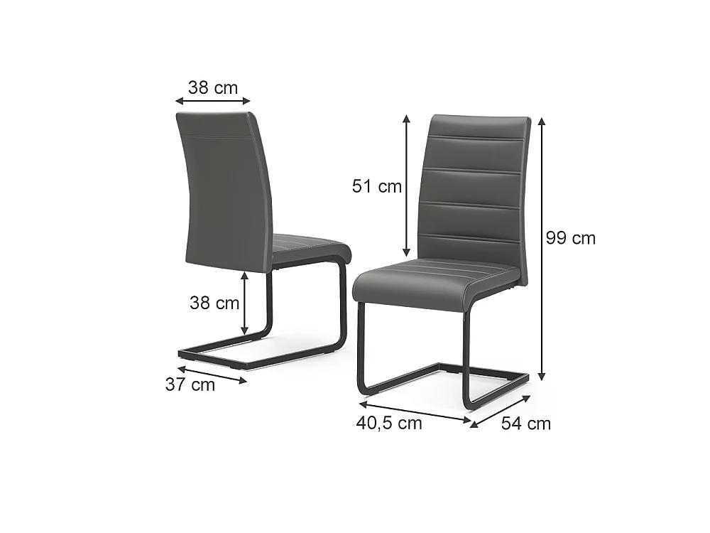 Freischwinger cinza/preto 43x55x99 salvo