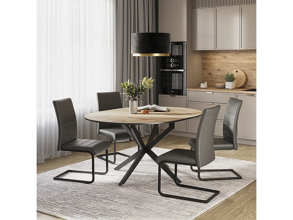 Freischwinger cinza/preto 43x55x99 salvo