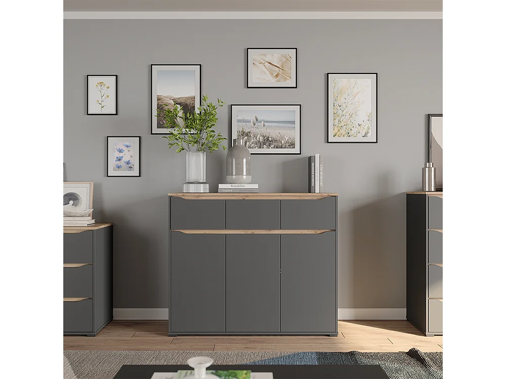 Dressoir antraciet/artisanaal eiken 119.8x48x101.9 ruben
