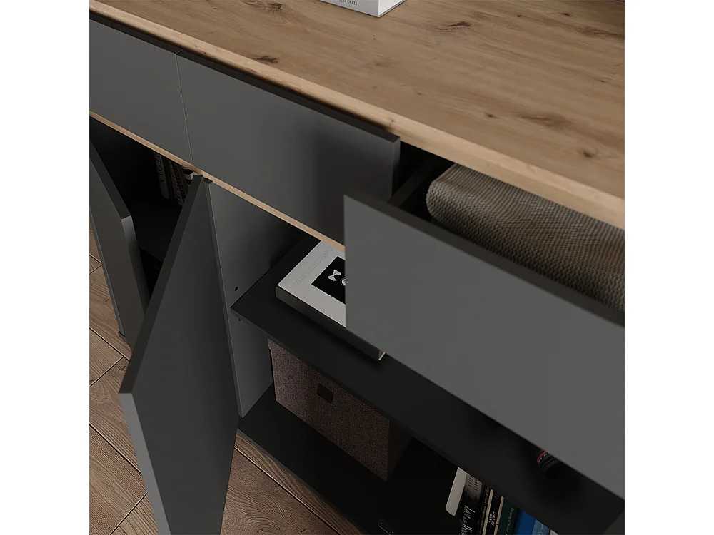 Dressoir antraciet/artisanaal eiken 119.8x48x101.9 ruben