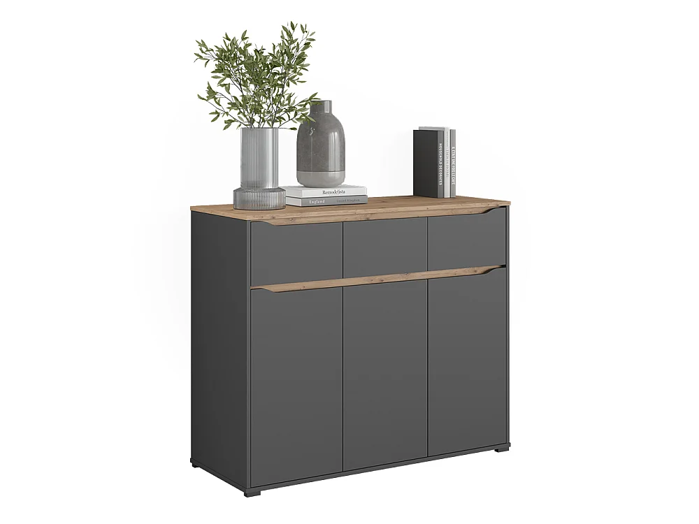 Dressoir antraciet/artisanaal eiken 119.8x48x101.9 ruben