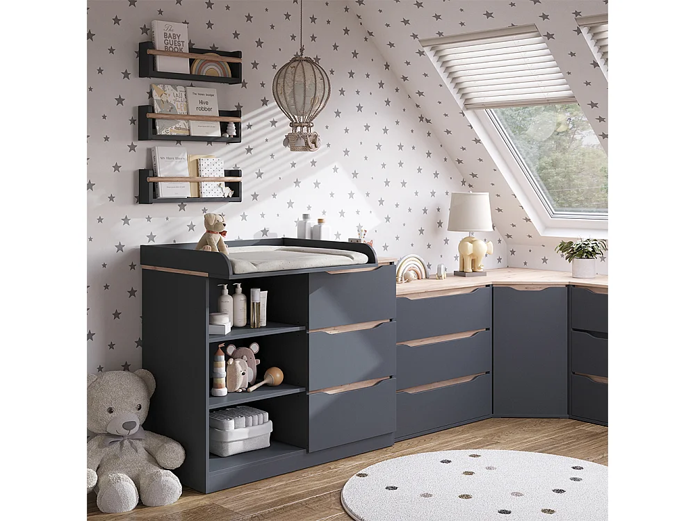 Dressoir antraciet/artisanaal eiken 119.8x48x101.9 ruben