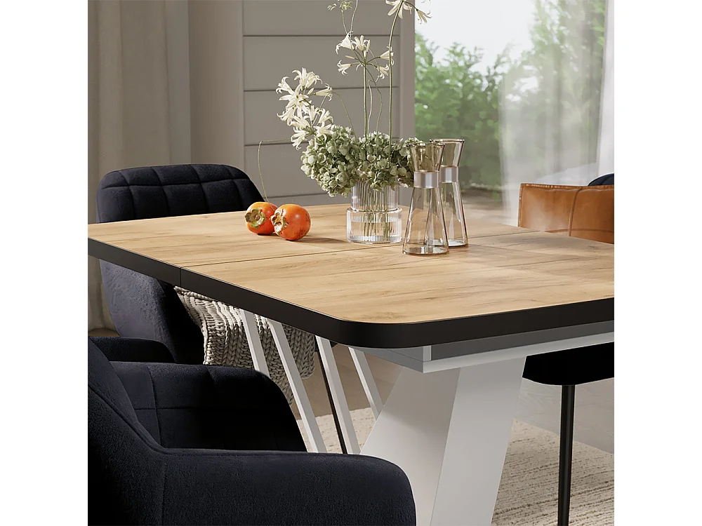 Dining table set goldkraft oak/white 120x80x77.4 fenaro