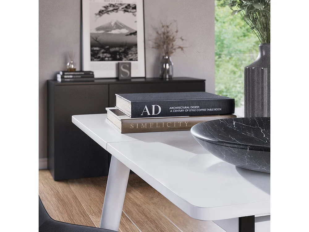 Ensemble table à manger blanc 110x70x75 beaver