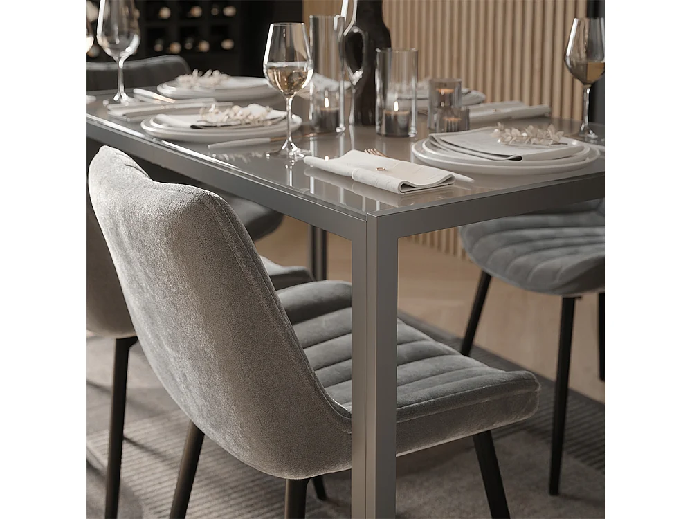 Dining table set grey 120x70x74.5 grand