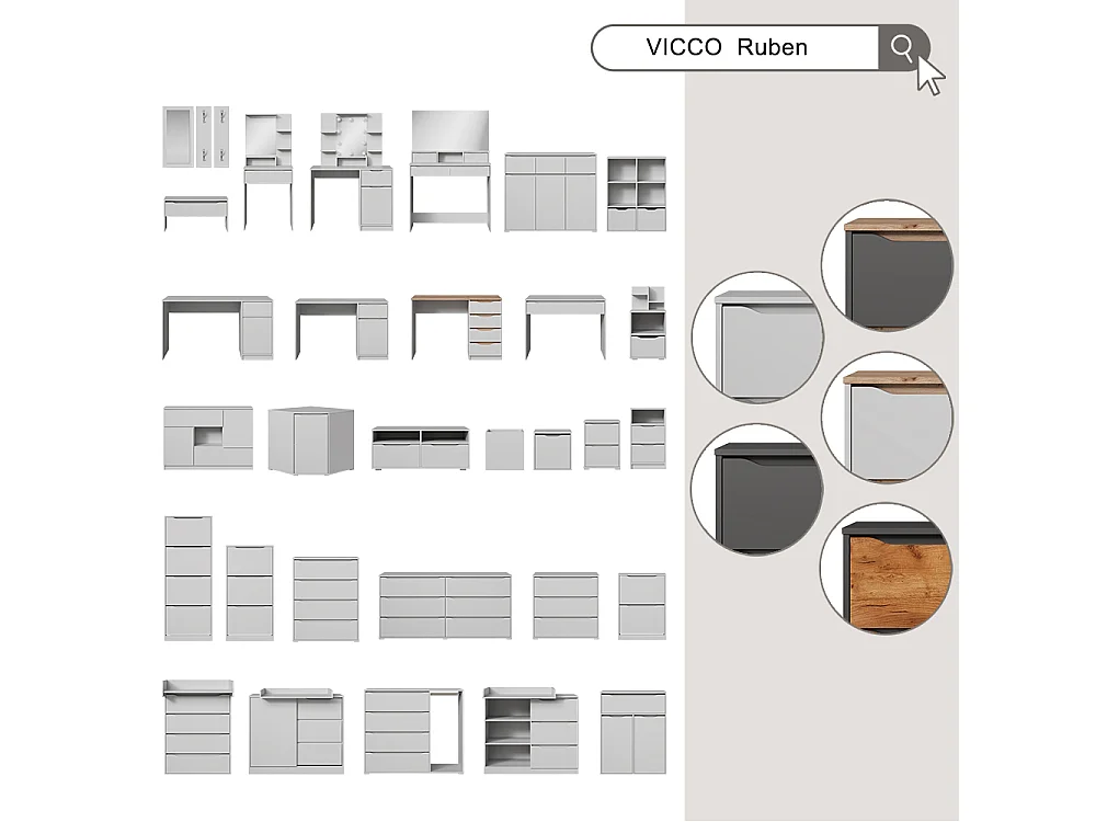 Dressoir antraciet/artisanaal eiken 120x30x83.6 ruben