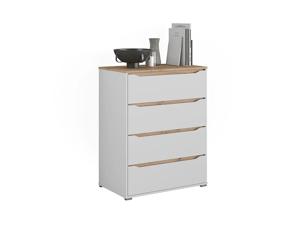Cassettiera bianco/rovere artigianale 80x48x100.7 ruben