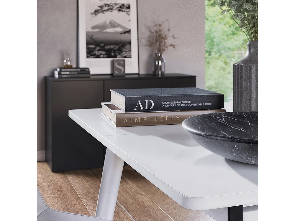 Ensemble table à manger blanc 110x70x75 beaver