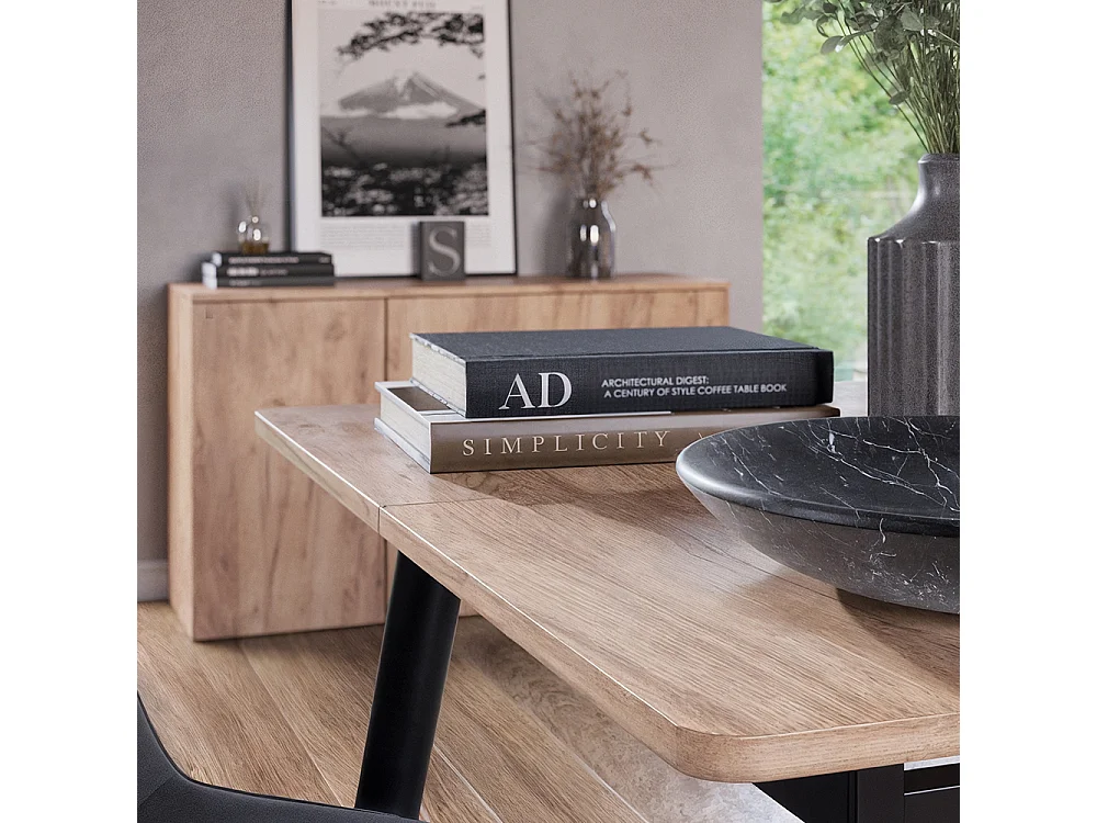 Dining table set goldkraft oak/black 110x70x75 beaver