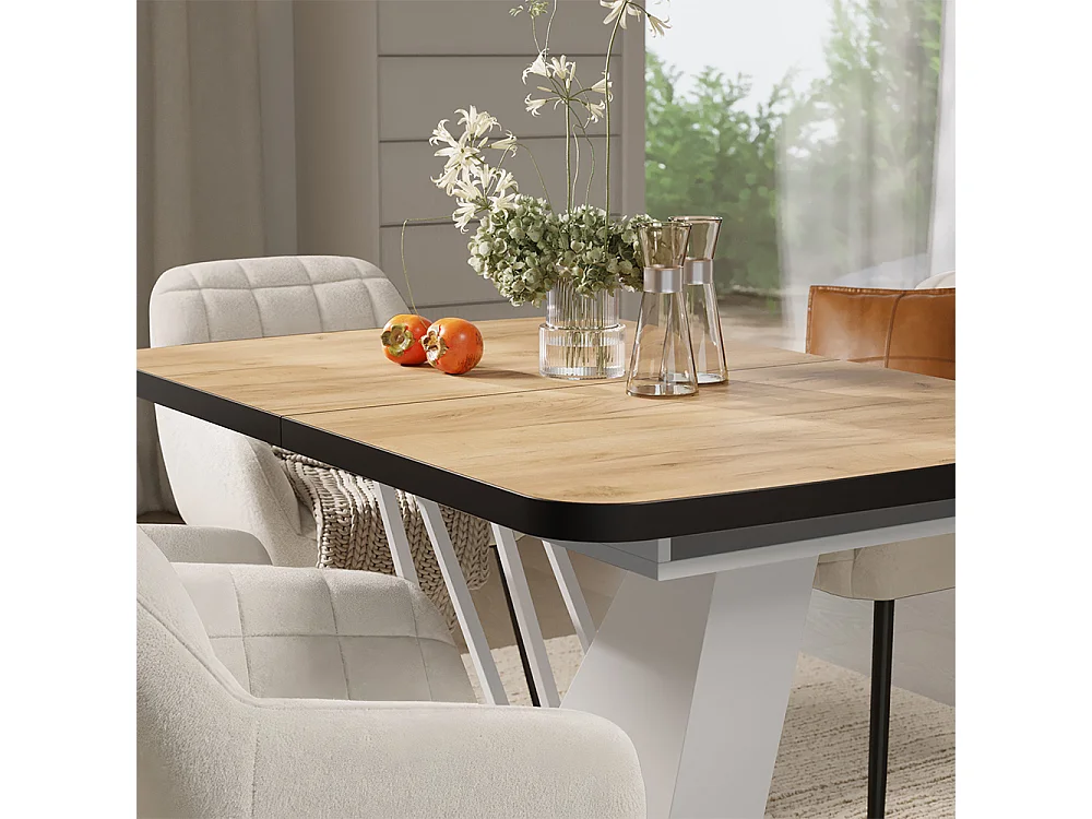 Dining table set goldkraft oak/white 120x80x77.4 fenaro
