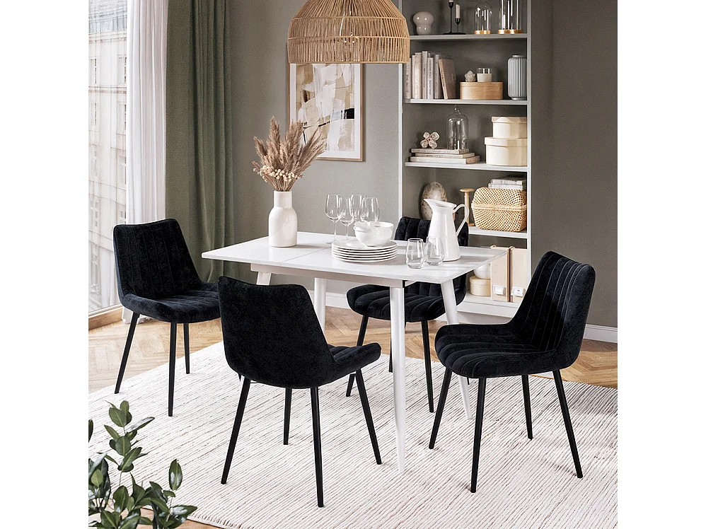 Dining table set white 110x70x75 beaver