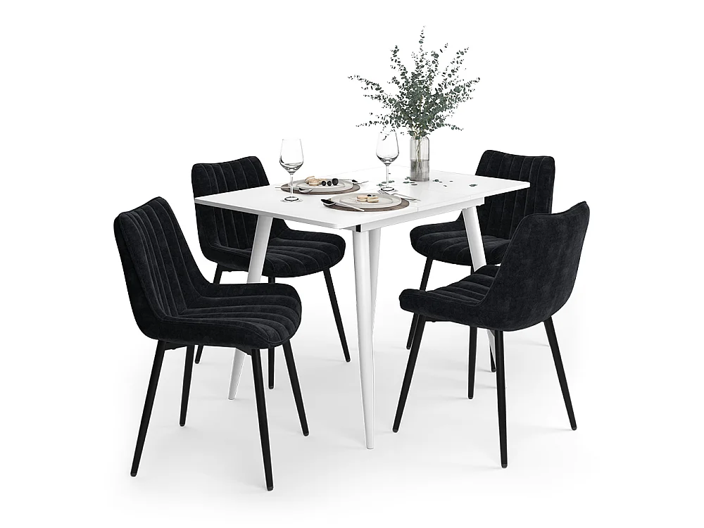 Dining table set white 110x70x75 beaver