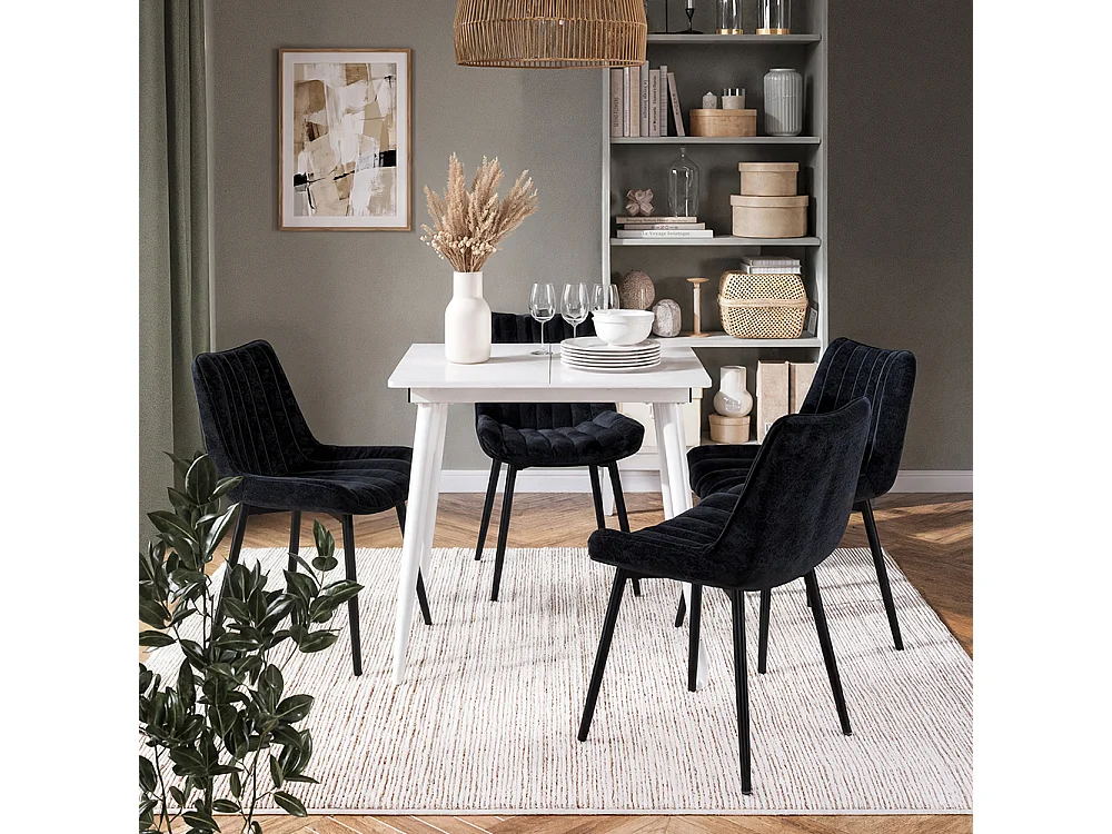 Dining table set white 110x70x75 beaver