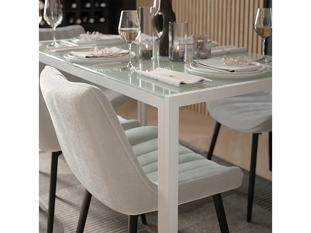 Dining table set white 120x70x74.5 grand