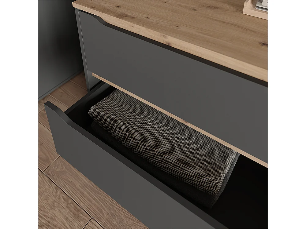 Kommode anthrazit/artisan-eiche 80x48x76.6 ruben