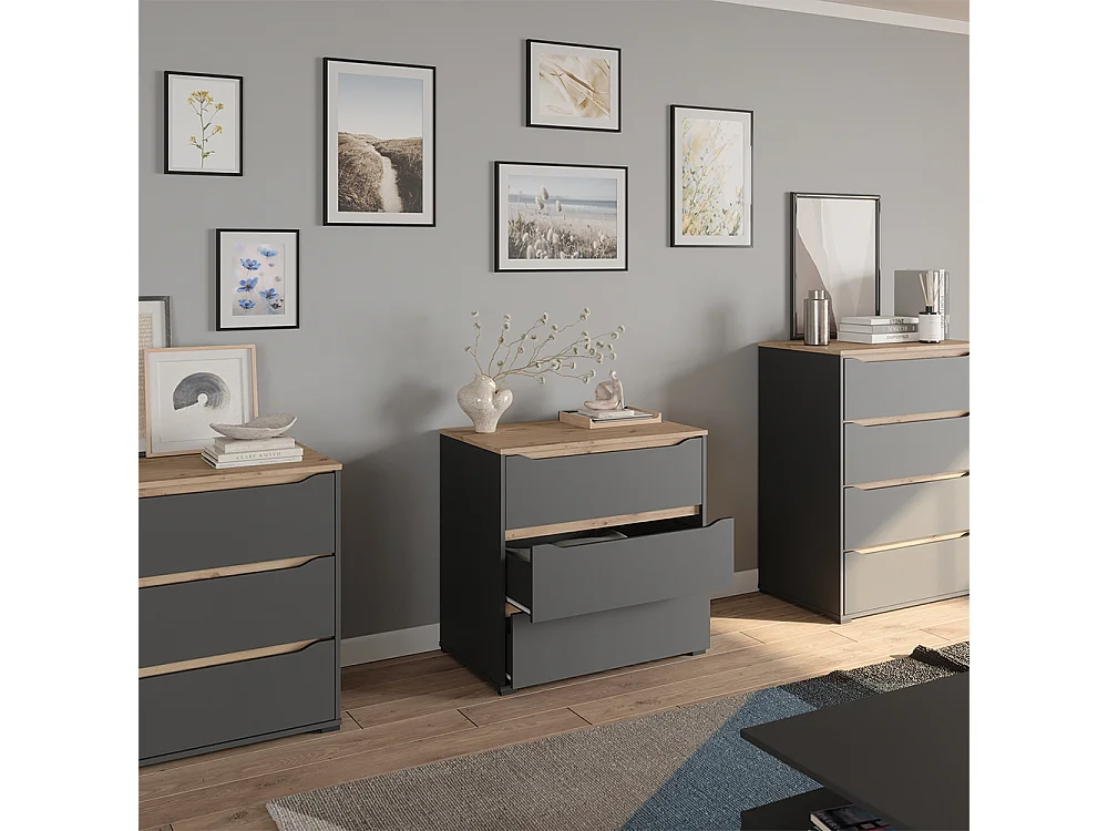 Kommode anthrazit/artisan-eiche 80x48x76.6 ruben
