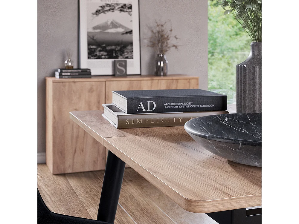 Dining table set goldkraft oak/black 110x70x75 beaver