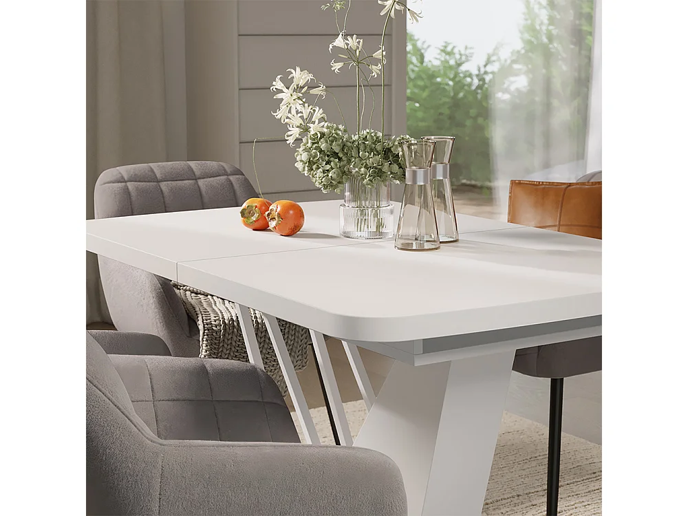 Ensemble de table à manger blanc 120x80x76 fenaro