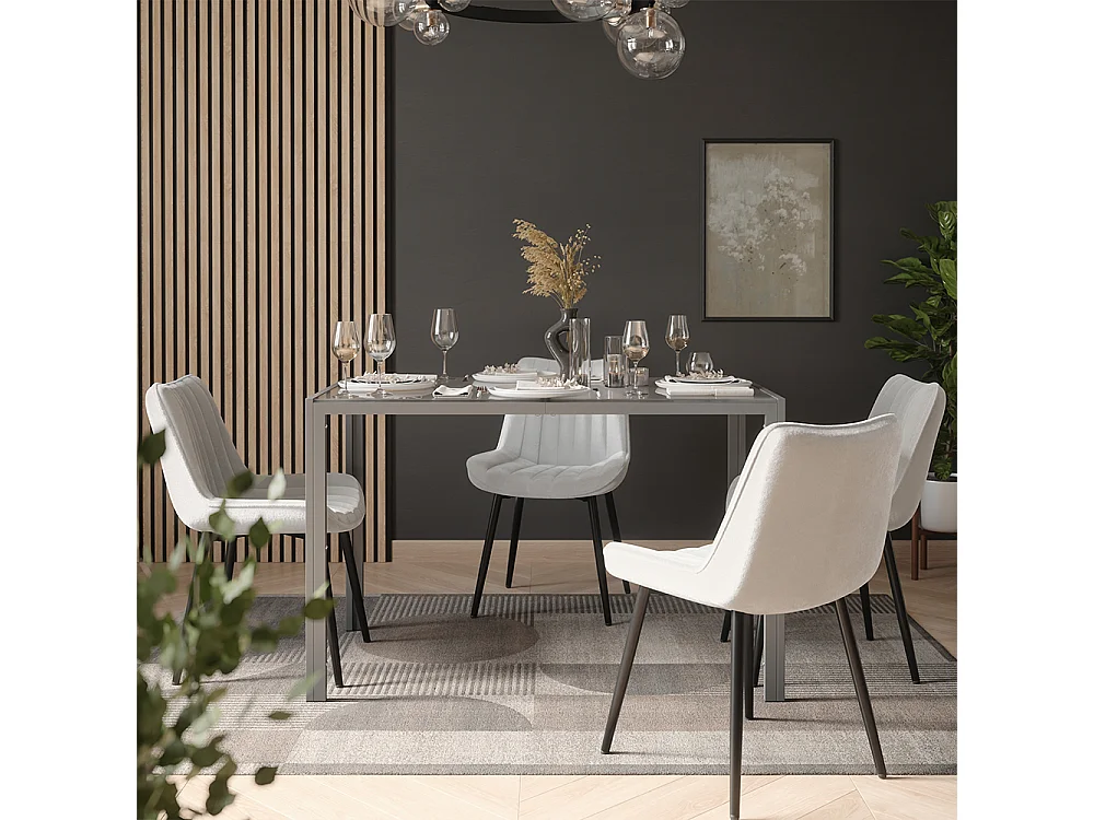 Set di tavoli da pranzo grigio 120x70x74.5 grand
