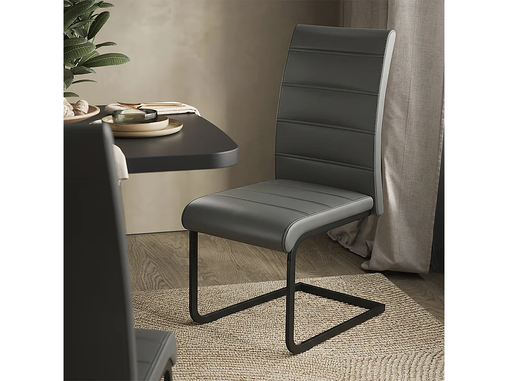 Eettafel set zwart/wit 120x80x76 fenaro