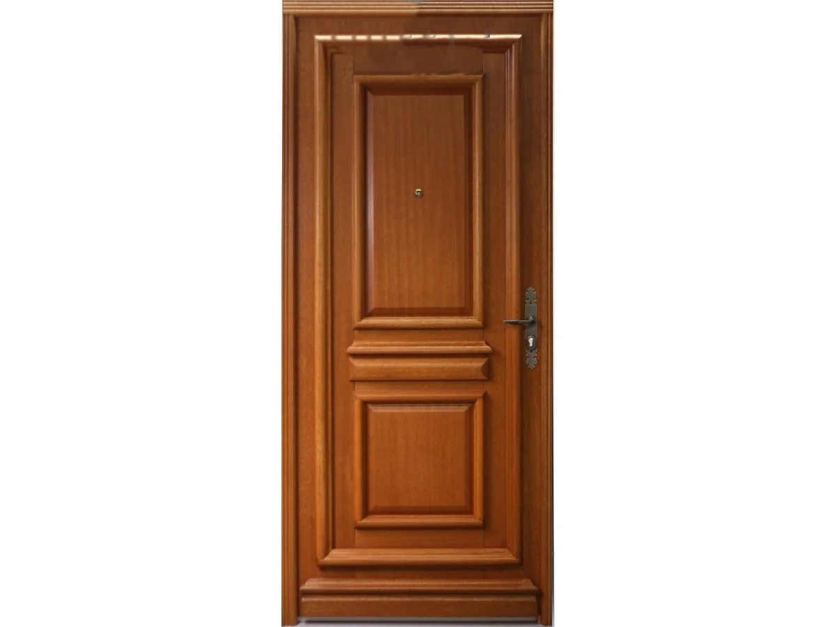 Puerta de entrada de madera maciza Tahi 1, H.215xL.90 cm, lado del tablero izquierdo, pomo, cilindro, GD MENUISERIES sin manilla