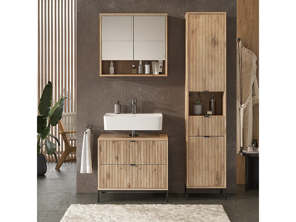 Meubles bain chêne viking 70x45.1x63 eliza