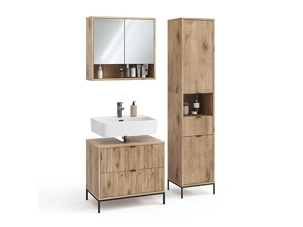 Meubles bain chêne viking 70x45.1x63 eliza