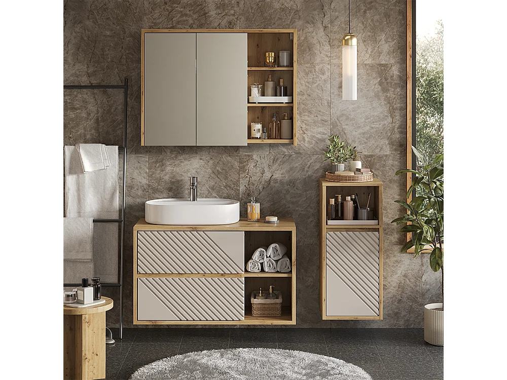Zestaw mebli łazienkowych dąb artisan 100x45.5x60 viola