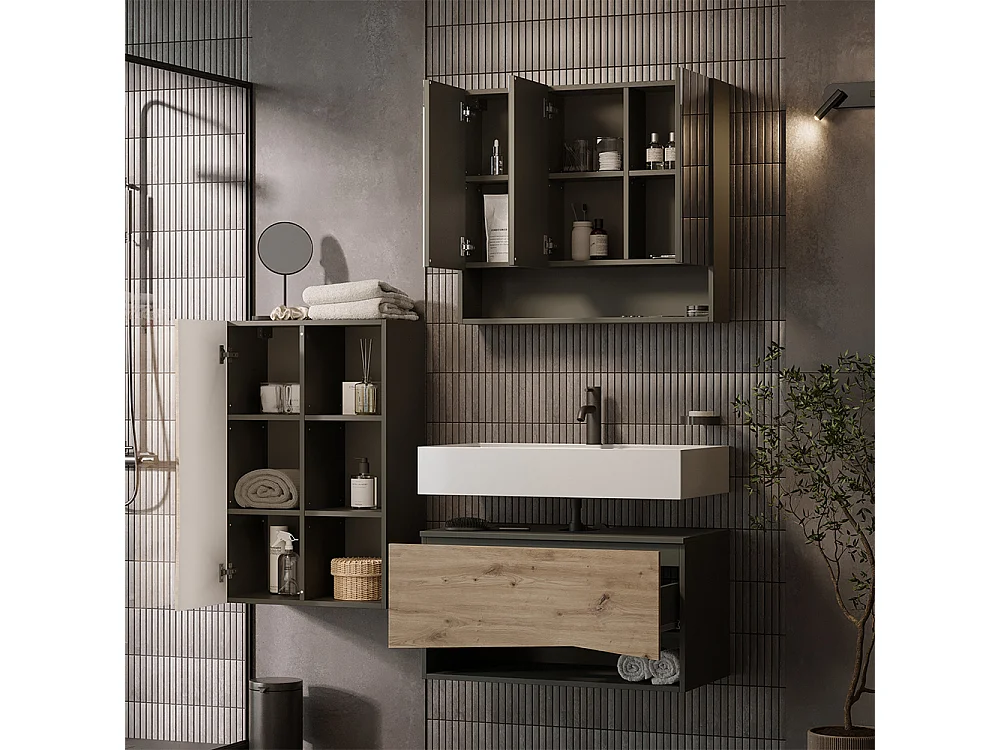 Zestaw mebli łazienkowych dąb artisan/antracyt 80x43x42.8 willow