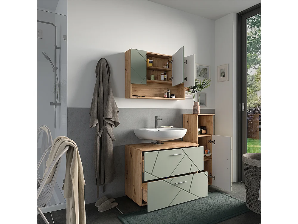 Badrumsmöbelset salvia grön 80x41x58.6 irma