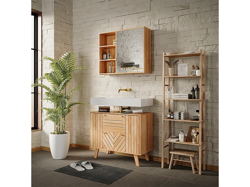 Badrumsmöbelset bambu 80x36x65 lucie