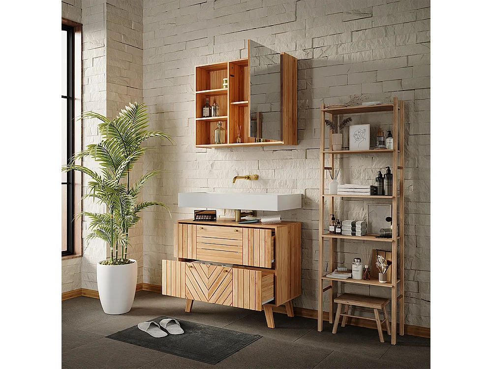Badrumsmöbelset bambu 80x36x65 lucie