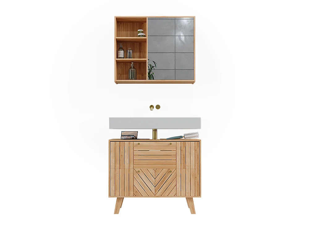 Badrumsmöbelset bambu 80x36x65 lucie