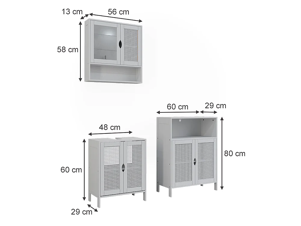Badrumsmöbelset vit 50x29x60 liora
