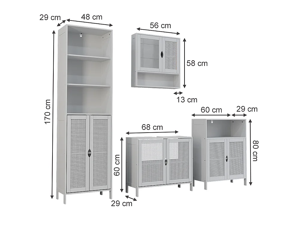 Zestaw mebli łazienkowych biały 70x29x60 liora