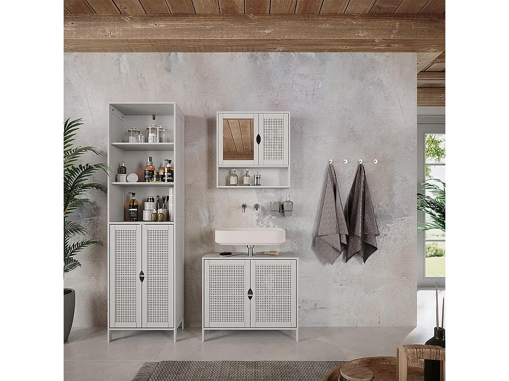 Zestaw mebli łazienkowych biały 70x29x60 liora