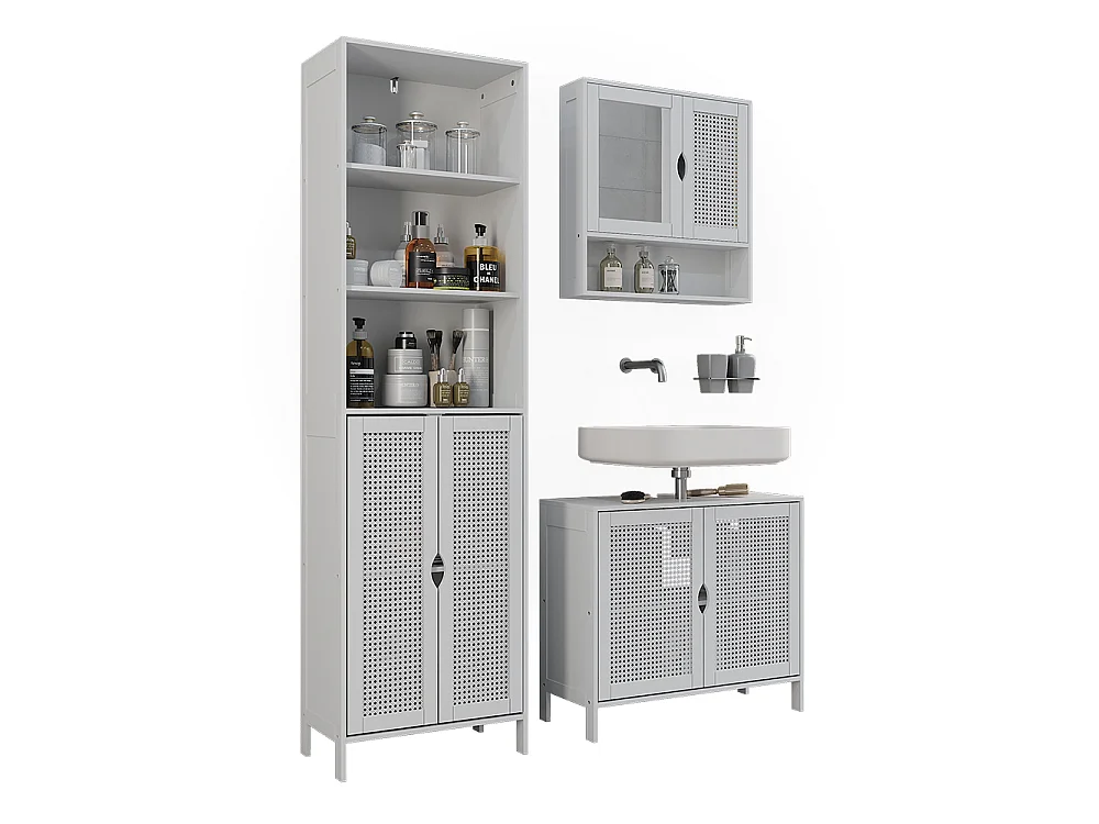 Zestaw mebli łazienkowych biały 70x29x60 liora