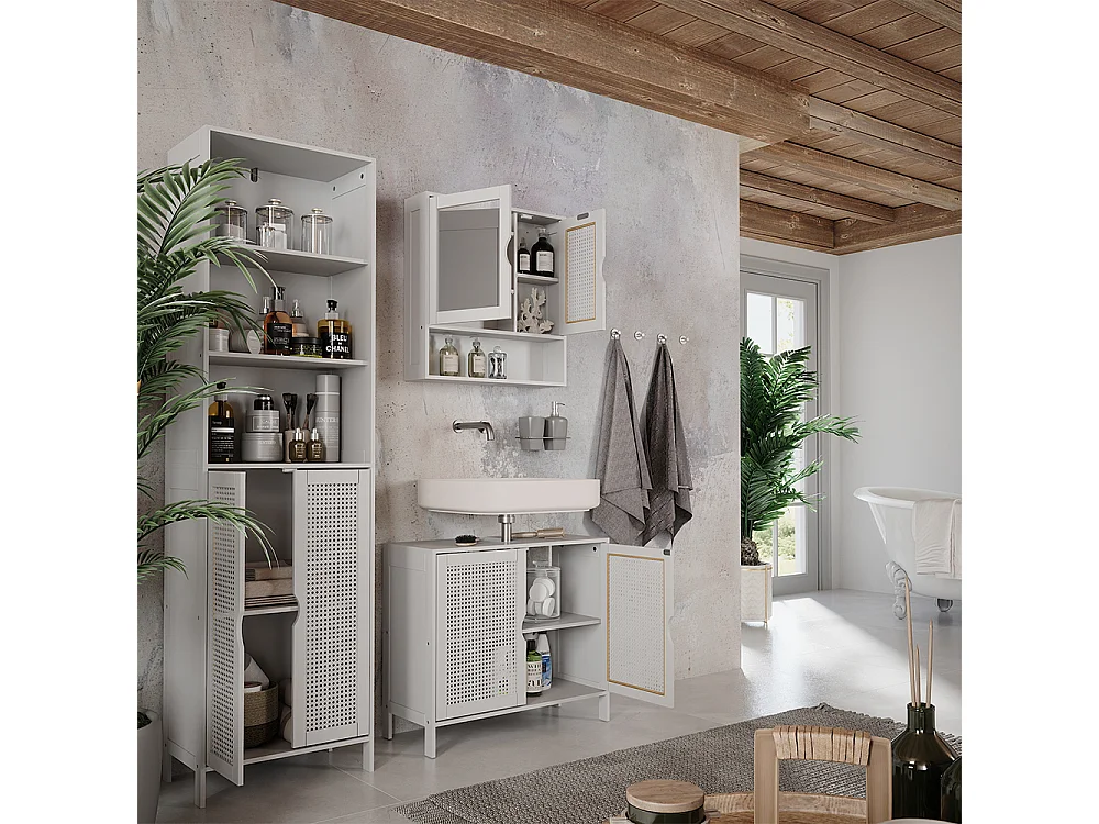Zestaw mebli łazienkowych biały 70x29x60 liora
