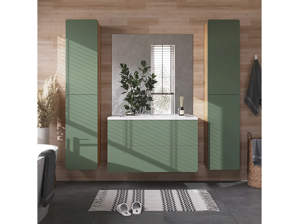 Badkamermeubelset groen/goudkleurig eiken 100x44.6x57.8 izan