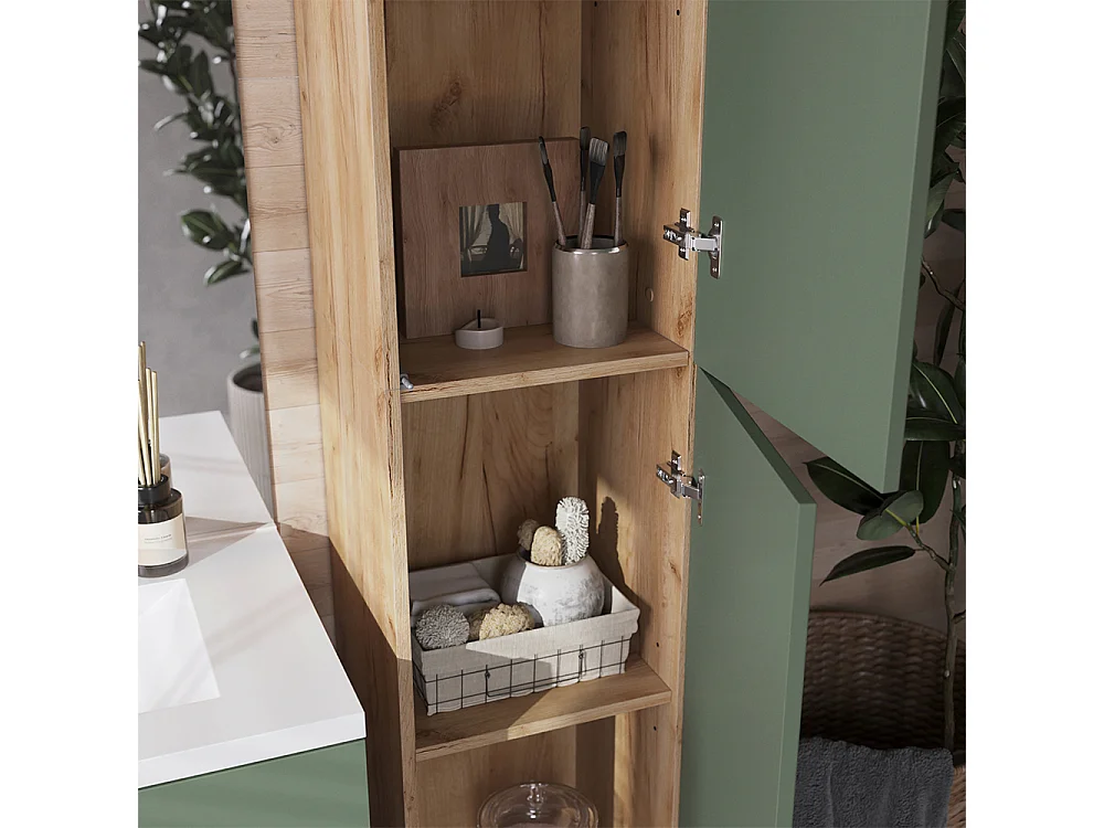 Badkamermeubelset groen/goudkleurig eiken 100x44.6x57.8 izan
