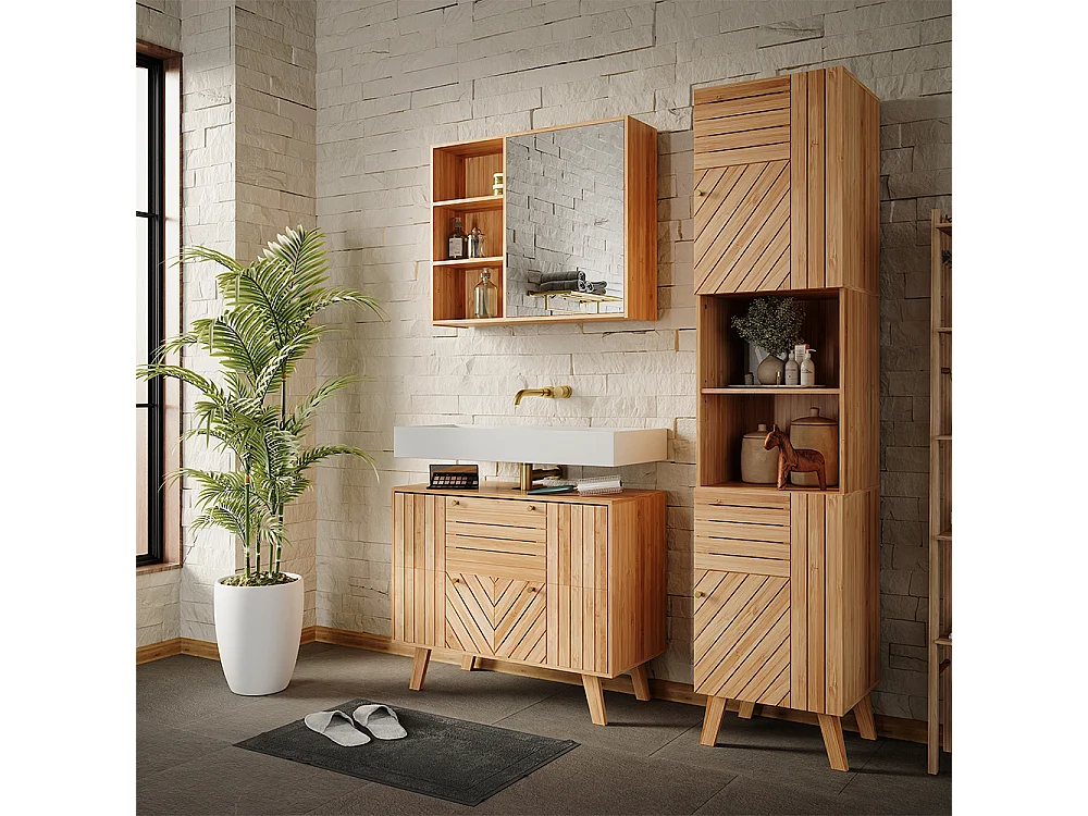 Badrumsmöbelset bambu 80x36x65 lucie