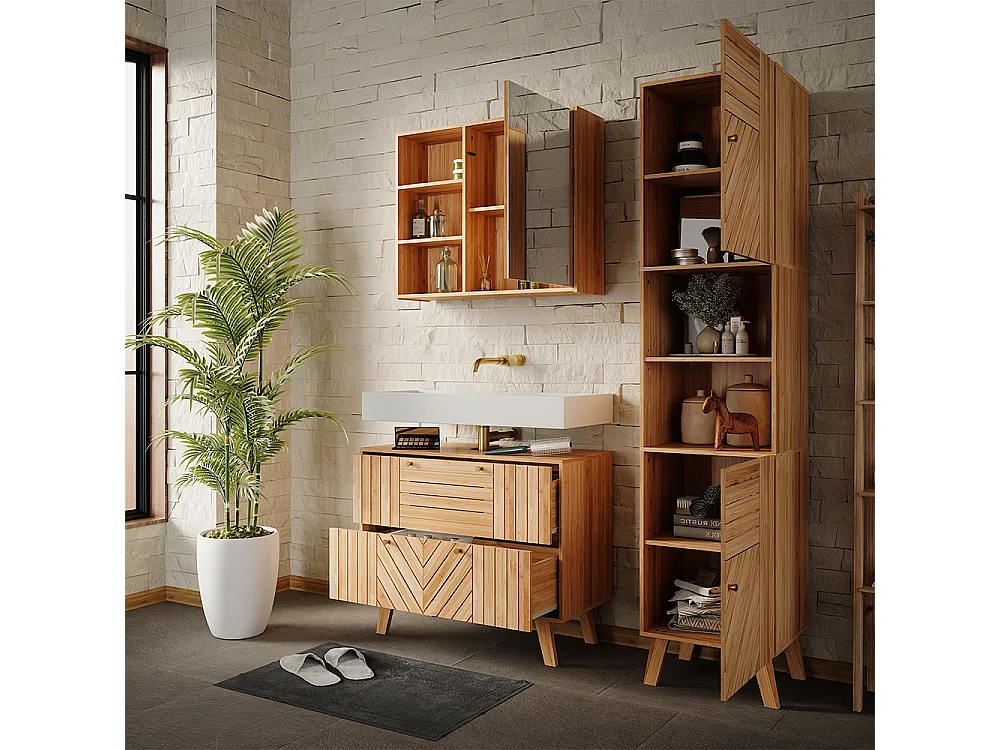 Badrumsmöbelset bambu 80x36x65 lucie