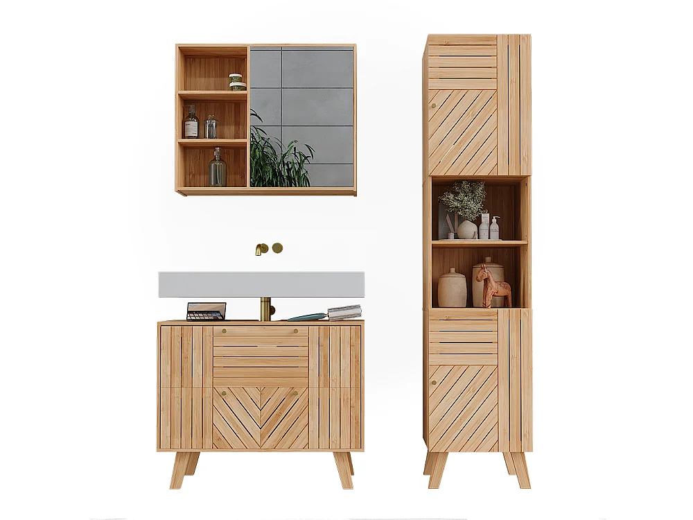 Badrumsmöbelset bambu 80x36x65 lucie