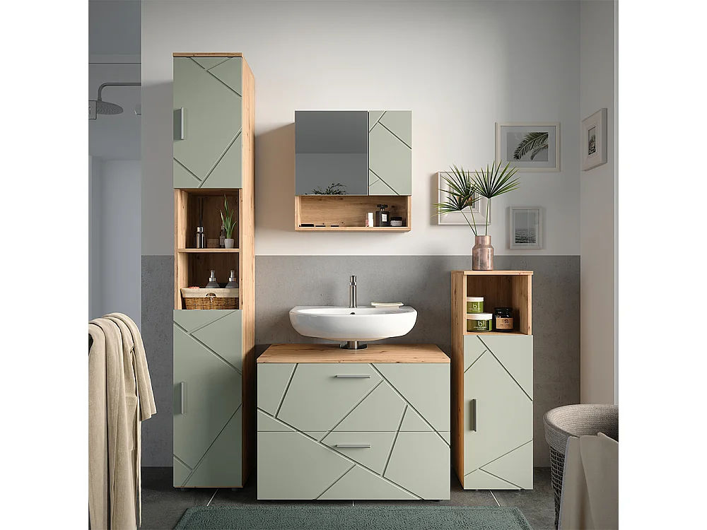 Badmöbel-Set salbeigrün 80x41x58.6 irma