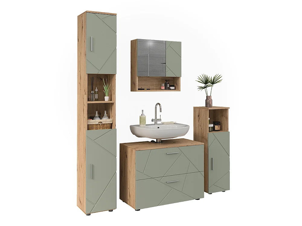 Badmöbel-Set salbeigrün 80x41x58.6 irma