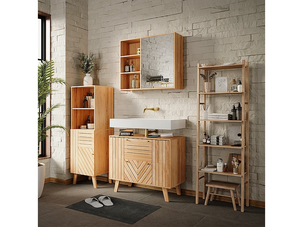 Badrumsmöbelset bambu 80x36x65 lucie
