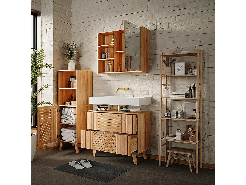 Badrumsmöbelset bambu 80x36x65 lucie