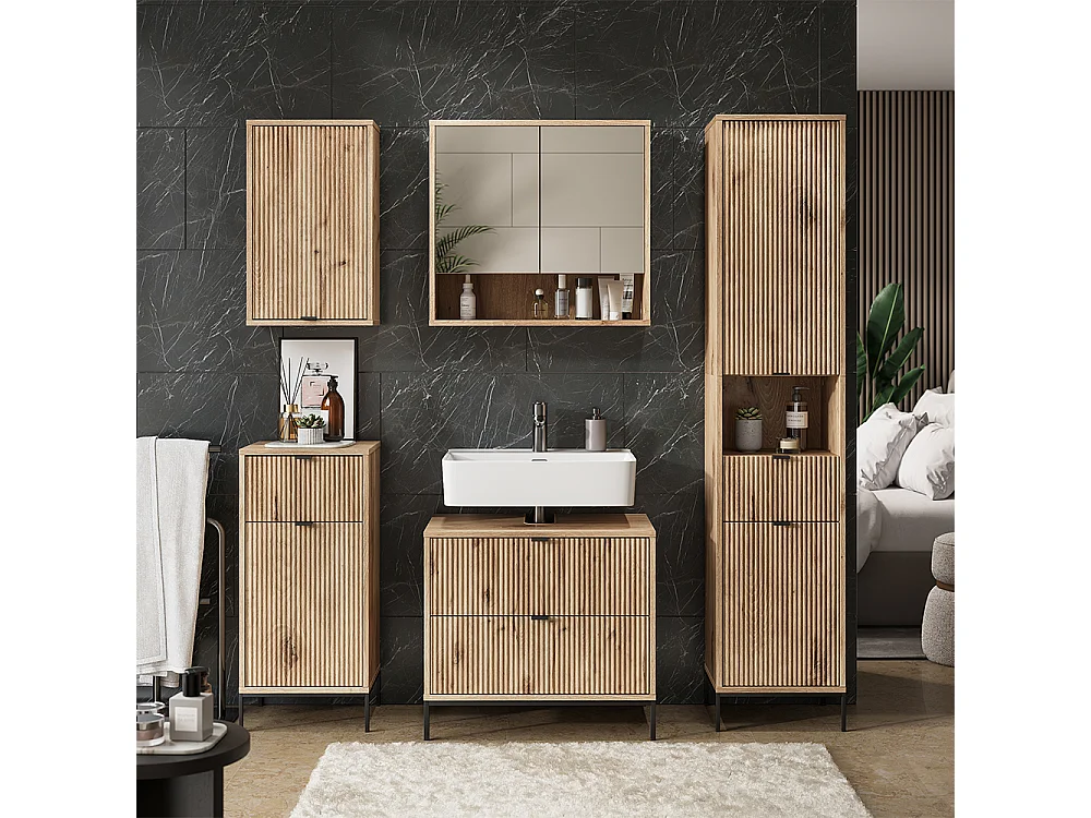 Meubles bain chêne viking 70x45.1x63 eliza