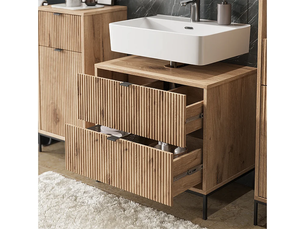Meubles bain chêne viking 70x45.1x63 eliza
