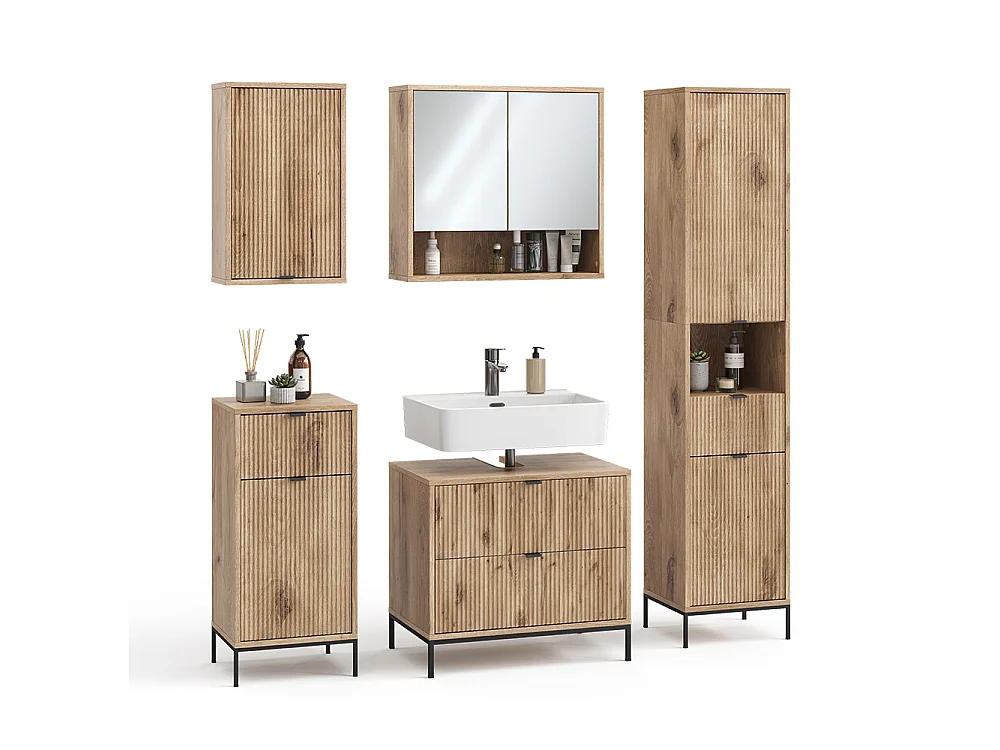 Meubles bain chêne viking 70x45.1x63 eliza